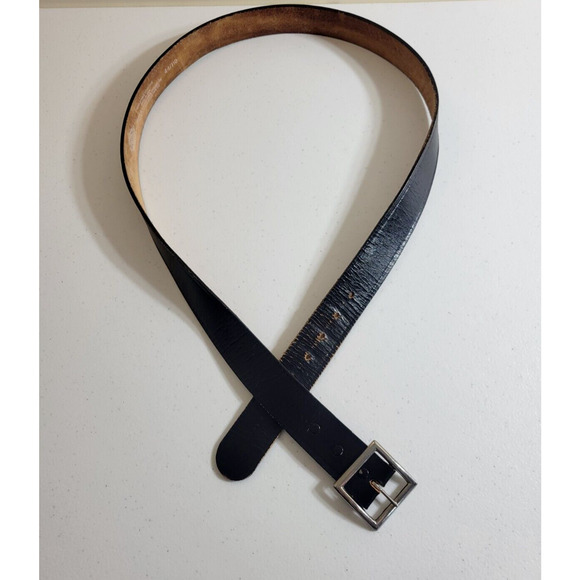 Dickies Black Leather Work Casual Dress Belt Removable Buckle Men's Size 44 - Picture 1 of 12